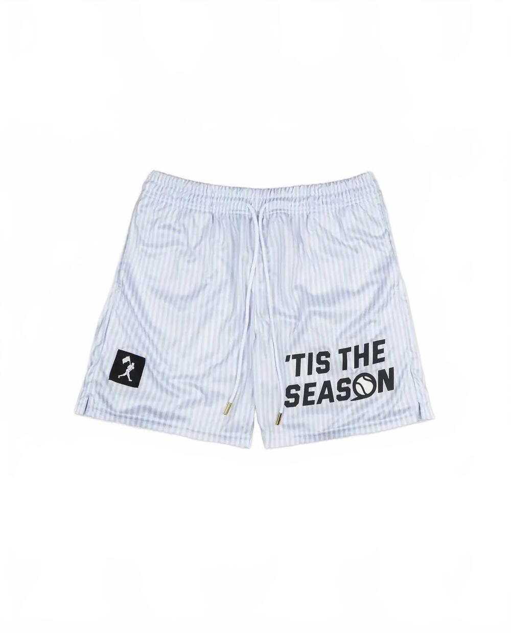NEW BASEBALLISM boys ‘tis the season shorts in white